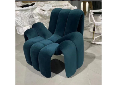 Stilvolle Sessel Grün Couch 1 Sitzer modern luxuriöse Sessel Textil neu
