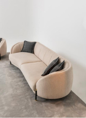 Couch Polster Beige Design Sofa 4 Sitz Sofas Textil Design Sofa Möbel neu