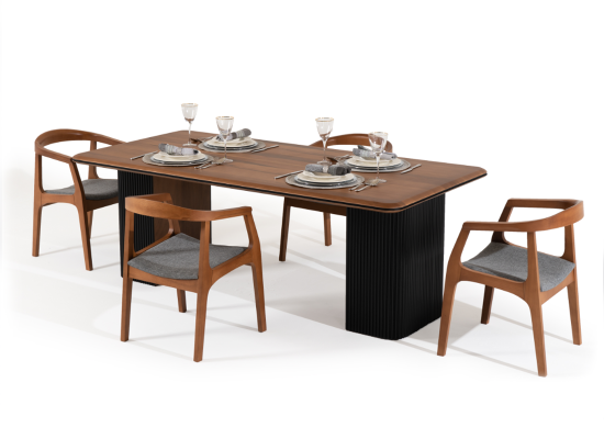 Essgruppe Komplette Esszimmer Esstisch Stühle 7tlg Braun Klassischе