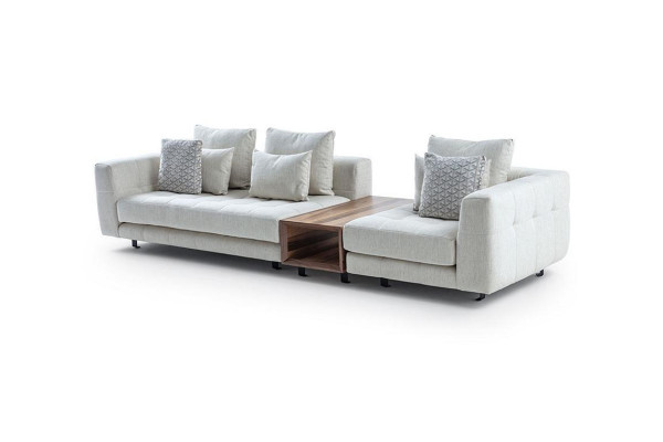 Weißer Viersitzer Modernes Polstersofas Wohnzimmer Designer Couch Neu