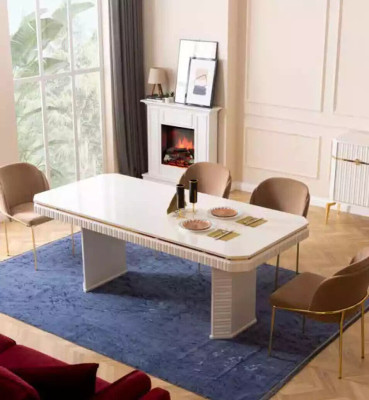 Esszimmer Set Tisch 6x Stühle Sideboard Spiegel 9tlg Gruppe Garnitur