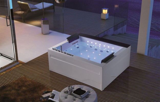 Whirlpool Badewanne 2 Personen Wanne Led Beleuchtung Hydrotherapie