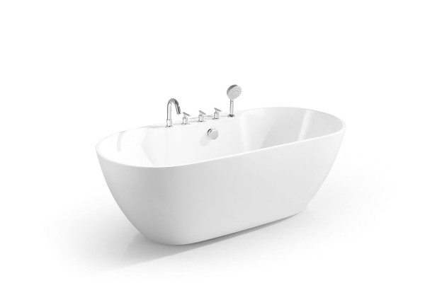 Standbadewanne Oval Badezimmer Acryl Badewanne Wanne Freistehende Weiß