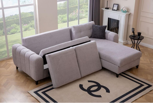 Weißes Polster Ecksofa Designer Sitzmöbel Textil Wohnzimmer Couch Neu