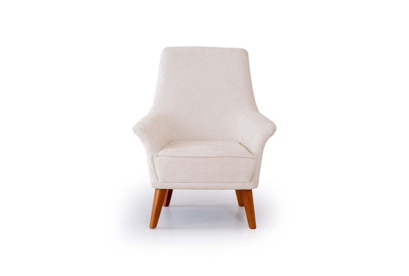 Weißer Polstersessel Designer Wohnzimmer Möbel Luxuriöser Einzel Sessel