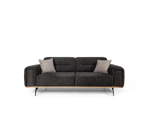 Schwarz-Graue Sofagarnitur Luxuriöse Stoffsessel Moderne Wohnzimmer Möbel