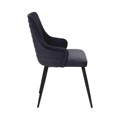 Moderner Schwarzer Stuhl Polstermöbel Designer Küchen Holzgestell Stühle