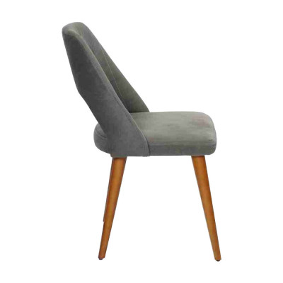 Grau-Brauner Designer Holzstuhl Esszimmerstühle Luxuriöses Holzgestell