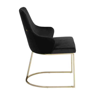 Moderner Schwarzer Textilstuhl Esszimmer Metall Einsitzer Designer Möbel