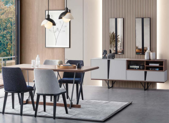 Komplette Esszimmer Esstisch 2tlg Anrichte Esszimmertisch Weiß Holz