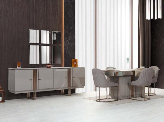 Stilvoll Esszimmer Set Besteht aus Esstisch+4x Stühle+Anrichte 6tlg.