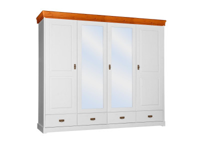 Kleiderschrank Landhaus Stil Schrank Kleider Schränke Holz Möbel Weiss Regal