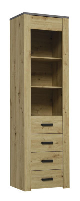 Esszimmerschrank Standvitrine Regal Vitrinen Vitrine XL-W1D Holz Modern Schrank