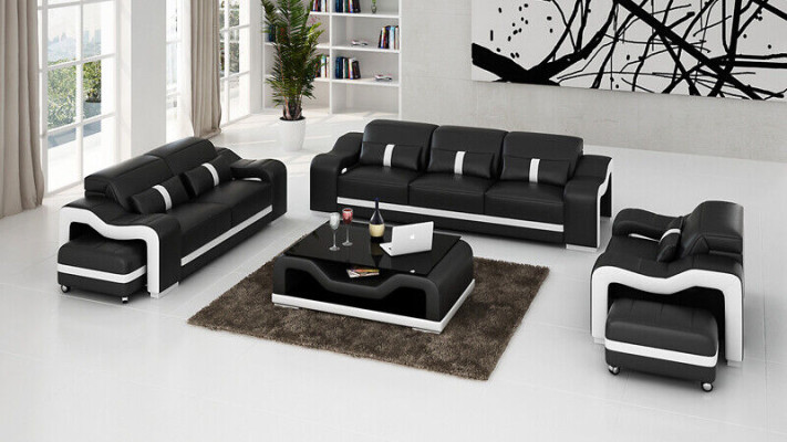 Moderne Sofagarnitur 3+2 Sitzer Sofa Couch Polster Garnitur Couchen Leder