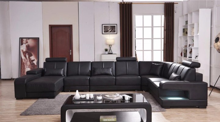 XXL BIG Wohnlandschaft U Form Ecksofa Sofa Couch Polster Deko Garnitur