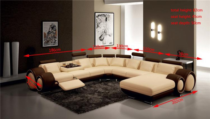 Ledersofa Couch Polster Sitz Garnitur Couchen Wohnlandschaft BIG XXL