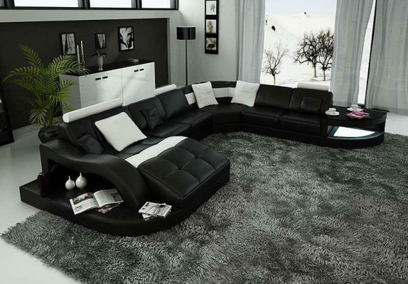 Designer Wohnlandschaft Garnitur Eckgarnitur U-Form Couch Ecksofa Polster