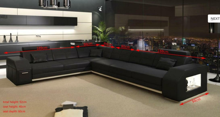 Couch Ecksofa Leder Textil Polster Garnitur Designer Sofa Wohnlandschaft