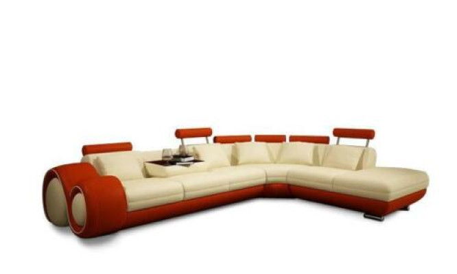 Ecksofa Sofa Couch Polster Wohnlandschaft Leder Sofas Garnitur LForm