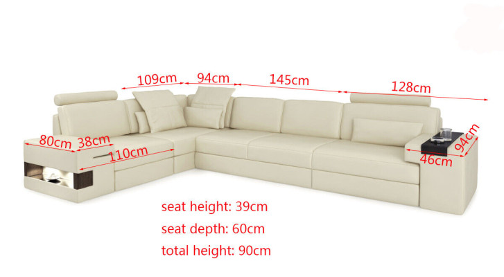Ledersofa Sofa Modernes Polster Leder Design Ecksofa Couch Textil