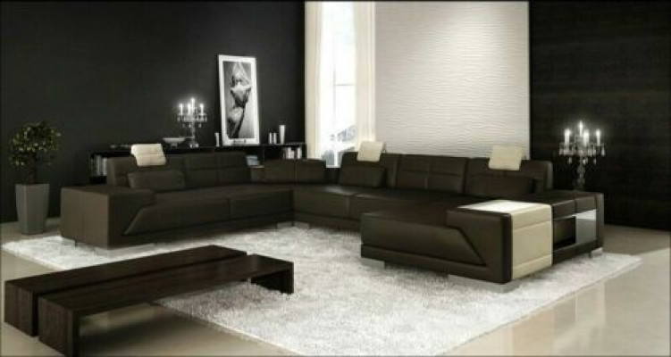 XXL BIG Wohnlandschaft U Form Ecksofa Sofa Couch Polster Garnitur
