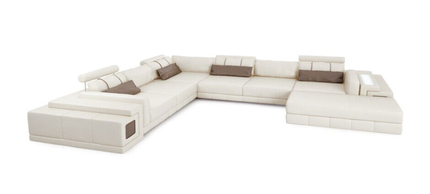 Ledersofa U-Form Couch Wohnlandschaft Ecksofa Garnitur Design Modern Sofa neu