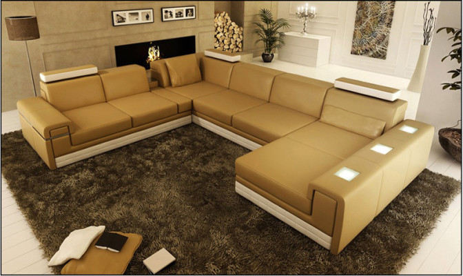 Ledersofa Couch Sofagarnitur Ecksofa Eck Garnitur Design Modern Sofa