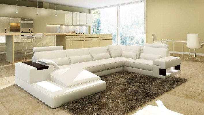 Marken Sofa Wohnlandschaft Ledersofa Couch Garnitur Wohnlandschaften