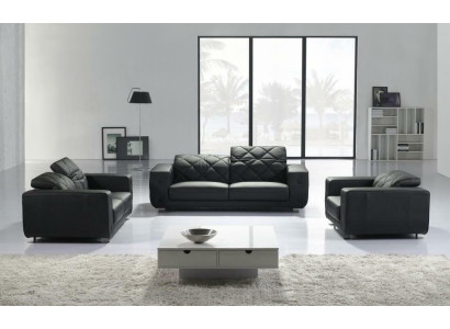 Ledersofa Sofagarnitur 3+2+1 Sitzer Set Garnitur Deko Polstersofa Couch