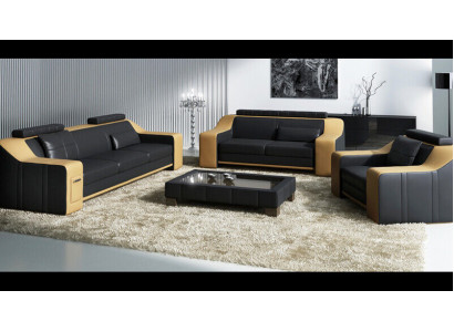 Ledersofa Couch Wohnlandschaft 3+2+1 Sitzer Garnitur Modern Sofa Garnituren neu