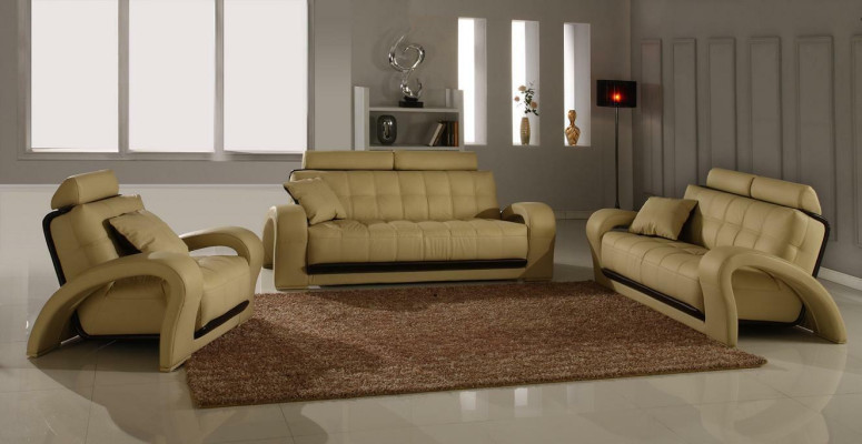 Sofagarnitur 3+2+1 Sitzer Set Design Sofas Polster Couchen Leder Modern