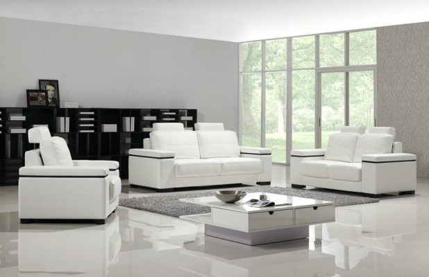 Sofagarnitur 3+2+1 Sitzer Set Design Sofas Polster Leder Relax Couchen