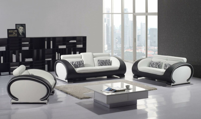 Sofagarnitur 3+2+1 Sitzer Set Design Sofas Polster Leder Couchen Modern