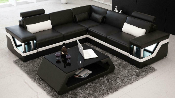 Eckgarnituren Leder Sofa Polster Sitzecke Designer Polsterecke Couch