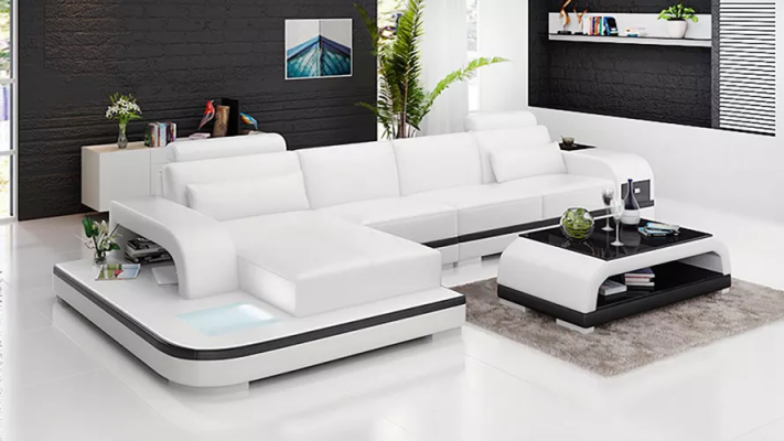 Design Wohnlandschaft Ecksofa Polster Eckgarnitur Ledersofa Luxus Sitzgarnitur
