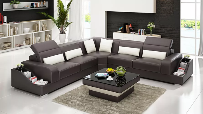 Ledersofa Eckcouch Polstergarnitur Sofa Couch Wohnlandschaft Polster Eckgarnitur