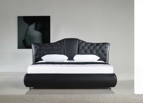 Chesterfield Bett Design Klassische Betten Doppel Leder Polster Schlafzimmer