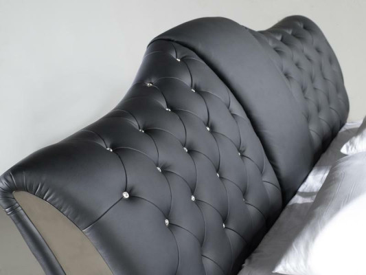 Chesterfield Bett Design Klassische Betten Doppel Leder Polster Schlafzimmer