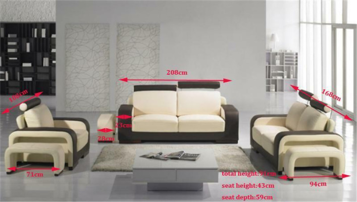 Zweisitzer 2 Sitzer Sofa Couch Polster Couchen Sofas mit Hocker Garnitur