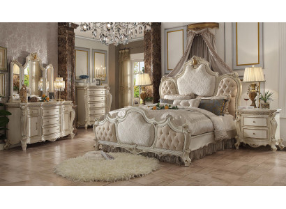 Designer Schlafzimmer Bett 2x Nachttische Kommode 4tlg. Set Neu 180x200cm