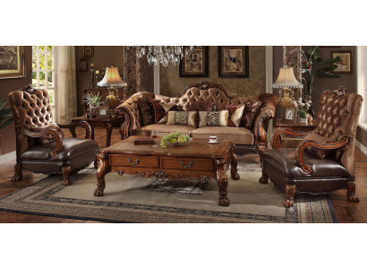 Chesterfield Sofa 2Sitzer Luxus Polster Sofas Design Textil Zweisitzer Holz