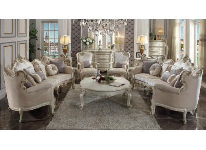 Luxus Möbel Sofagarnitur Couch Sofa Polster 4+4+1+1 Sitzer mit Couchtisch
