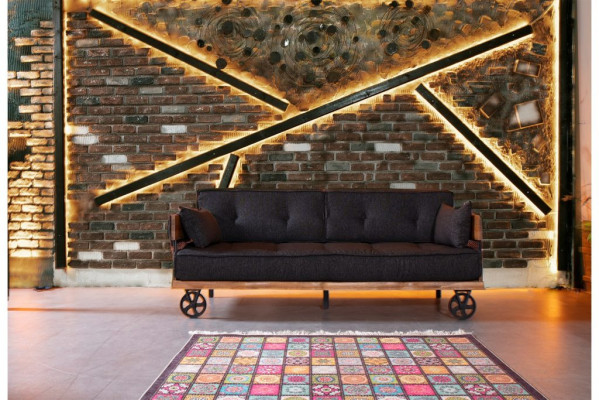 Luxus Sofa Couch Polster Möbel 3+3 Sitz Garnitur mit Couchtisch Loft