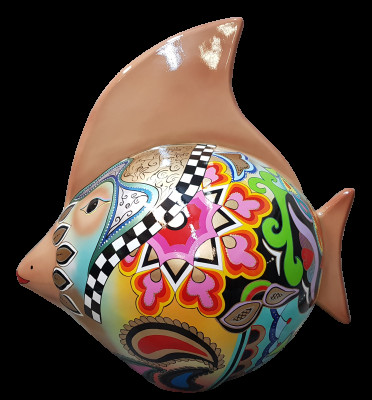 Wohn Deko Skulpturen Statuen Figuren Abstrakte Fisch Figur Handarbeit Dekoration