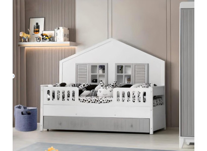 Modernes Kinderbett Grau Farbe Luxuriös Design Möbel für die Kleinsten