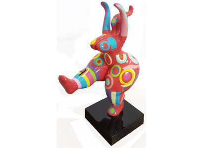 Skulptur Abstrakte Design Statue Bunte Figuren Handbemalt Dekoration Men Neu