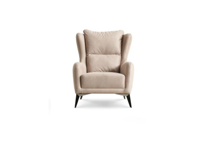 Luxus Sessel Einsitzer 1 Sitzer Stoffsessel Beige Wohnzimmer Modern