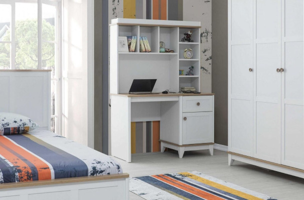 Komplette Jugenbett Kindermöbel Kinderbett Weiß Holz Set 4tlg Modern