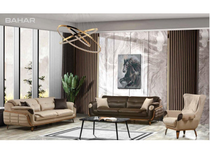 Sofagarnitur 3+3 Sitzer Sofa Sessel Sofas Relax Luxus Set Wohnzimmer