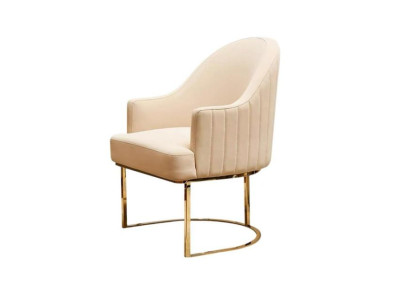 Esszimmerstühle Wohnzimmer luxuriöse Beige Stuhl mit Metall Modern neu